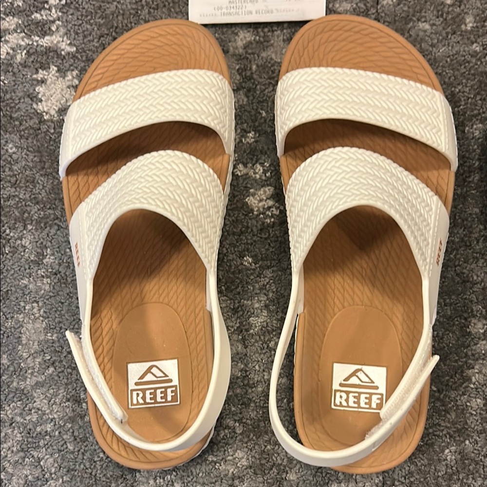 $85 each 2 $60 Reef Tan and Black Slide Sandals size 7 - Picture 3 of 12
